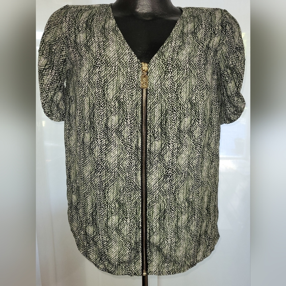 Michael Kors Snakeskin Print Sheer Blouse Women's Size Small, loose fit - Picture 1 of 5